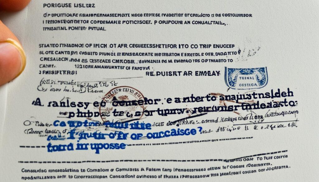 carta de intenção para visto